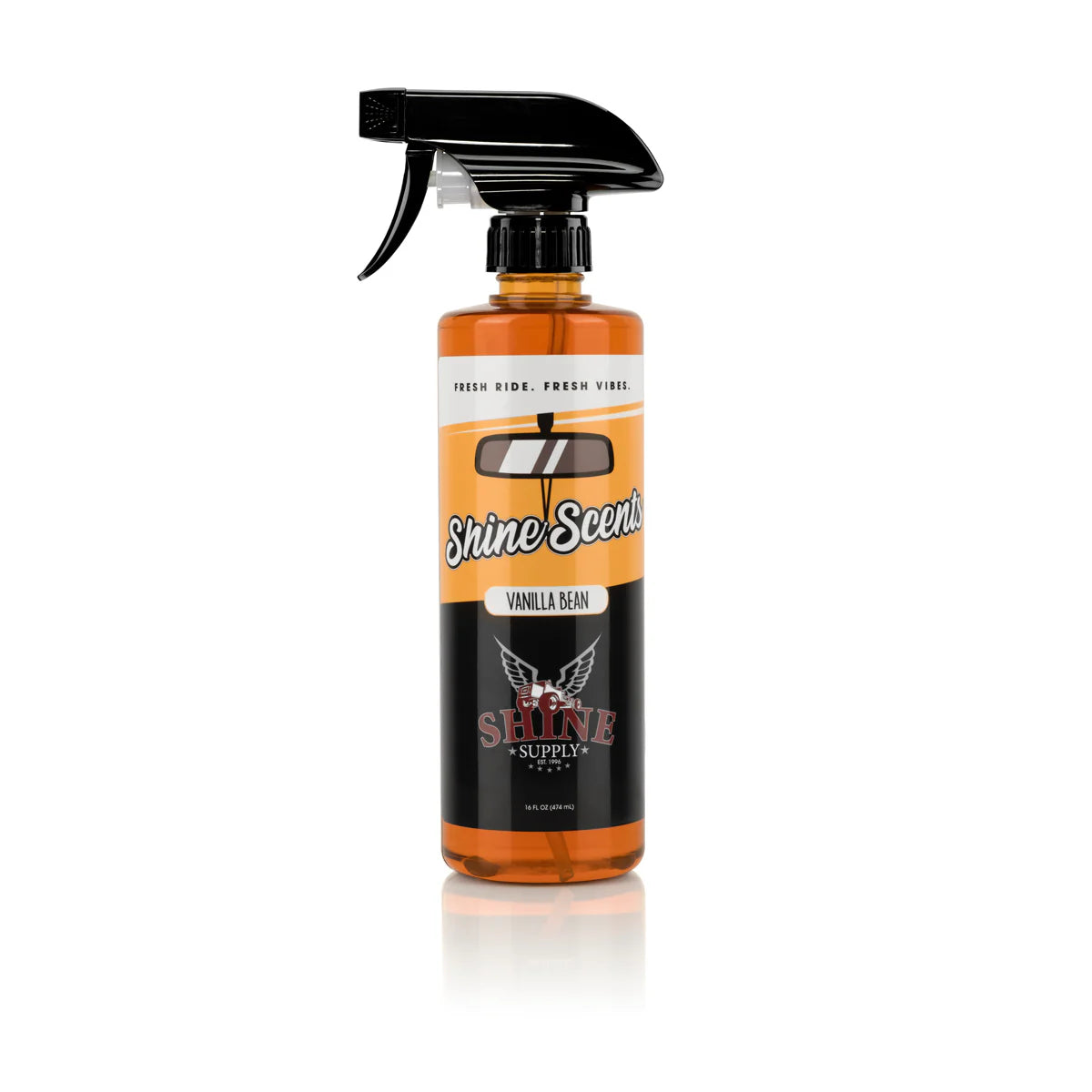 "SHINE SCENTS" VANILLA BEAN - 16OZ. W/ BLACK SPRAYER